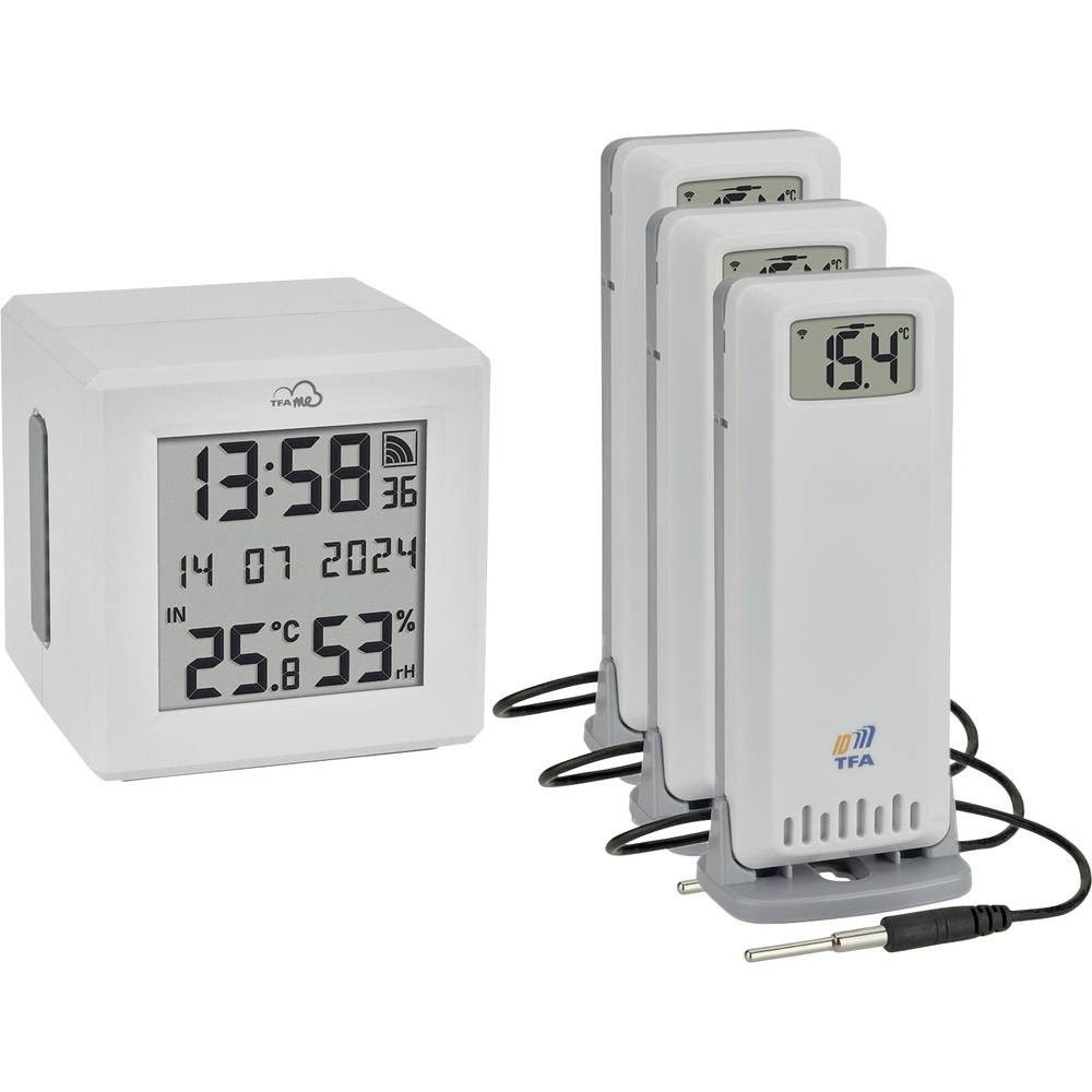 Raumthermometer TFA.me Starter Set Gateway mit 3 Temperatursender 35.8104.02