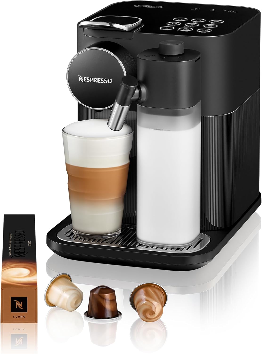 Nespresso De'Longhi Gran Lattissima EN640.W, Automatic Coffee Machine, Capsule Coffee Machine, Automatic Milk Foaming, Pressure 19 Bar, Cappuccino, 1400W, White