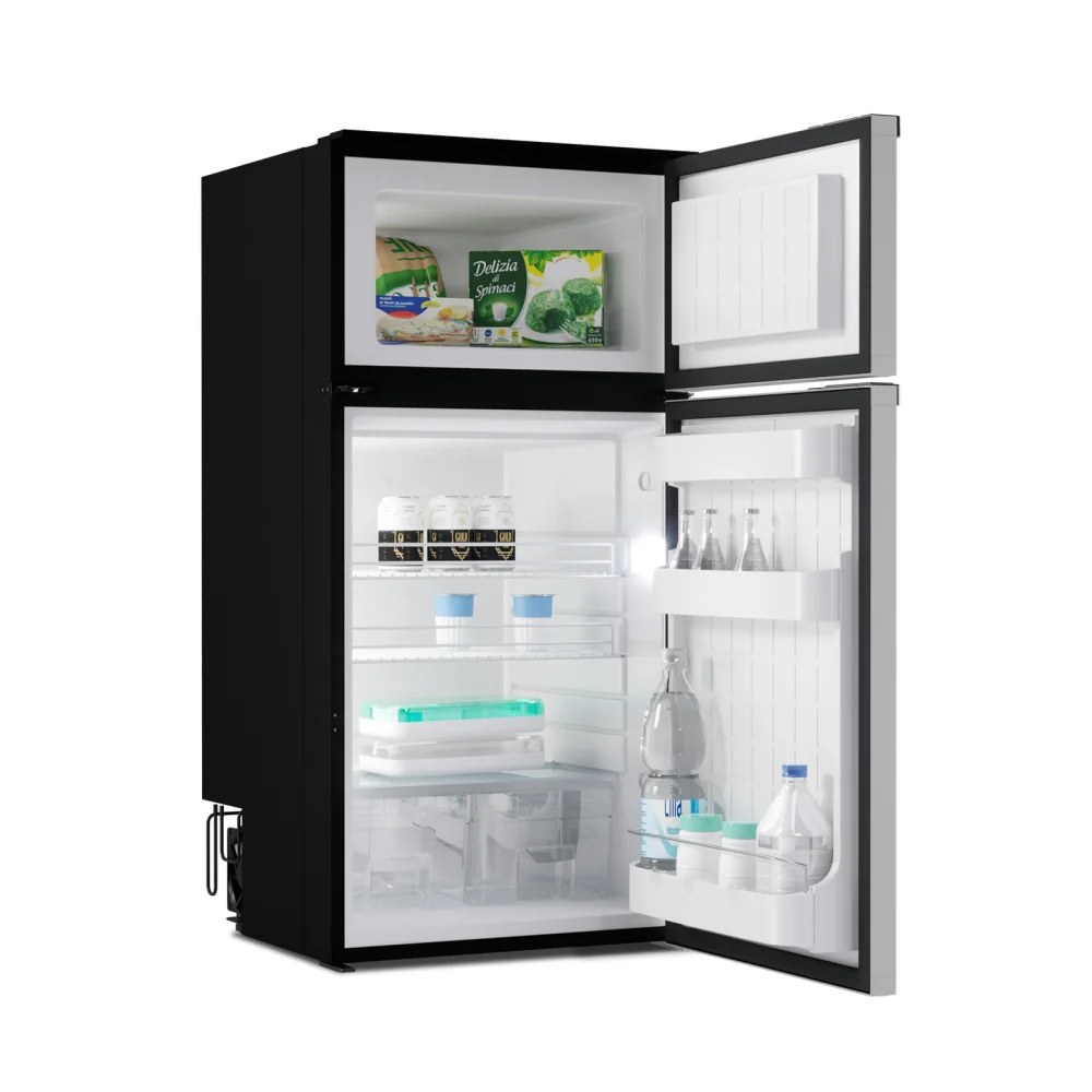 Vitrifrigo DP150i CHR - Frigo-Freezer, Doppia Porta, 150 Litri, Grigio, Serie CHROMELOCK, Luce LED, AxLxP 109.5x52.6x53 cm