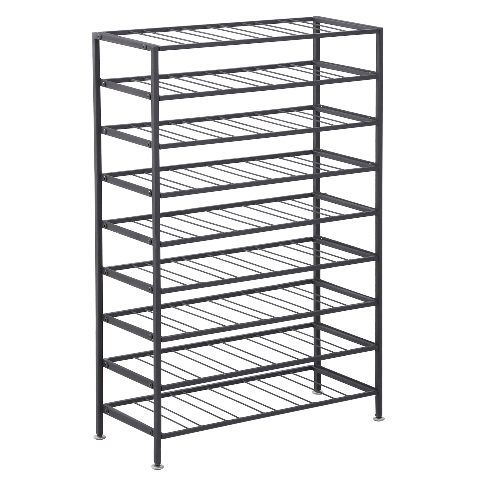 HOMCOM Weinständer Flaschenregal für 54 Flaschen Lagerkapazität 63L x 25B x 91H cm Schwarz Epoxydmethall