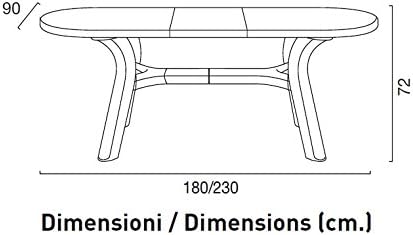 Extendable Garden Table in Plastic/Resin 180/230 cm + Free Gift