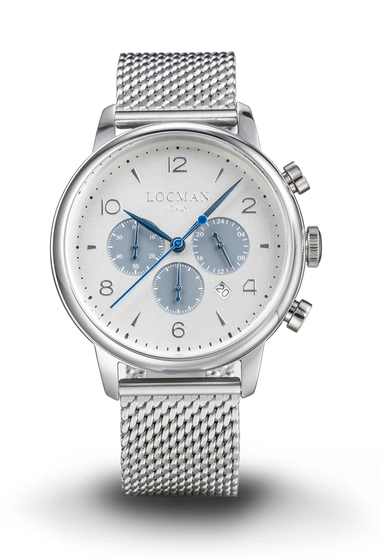 Locman 1960 crono bianco e blu maglia milano 0254A06A-00AGGY2B0