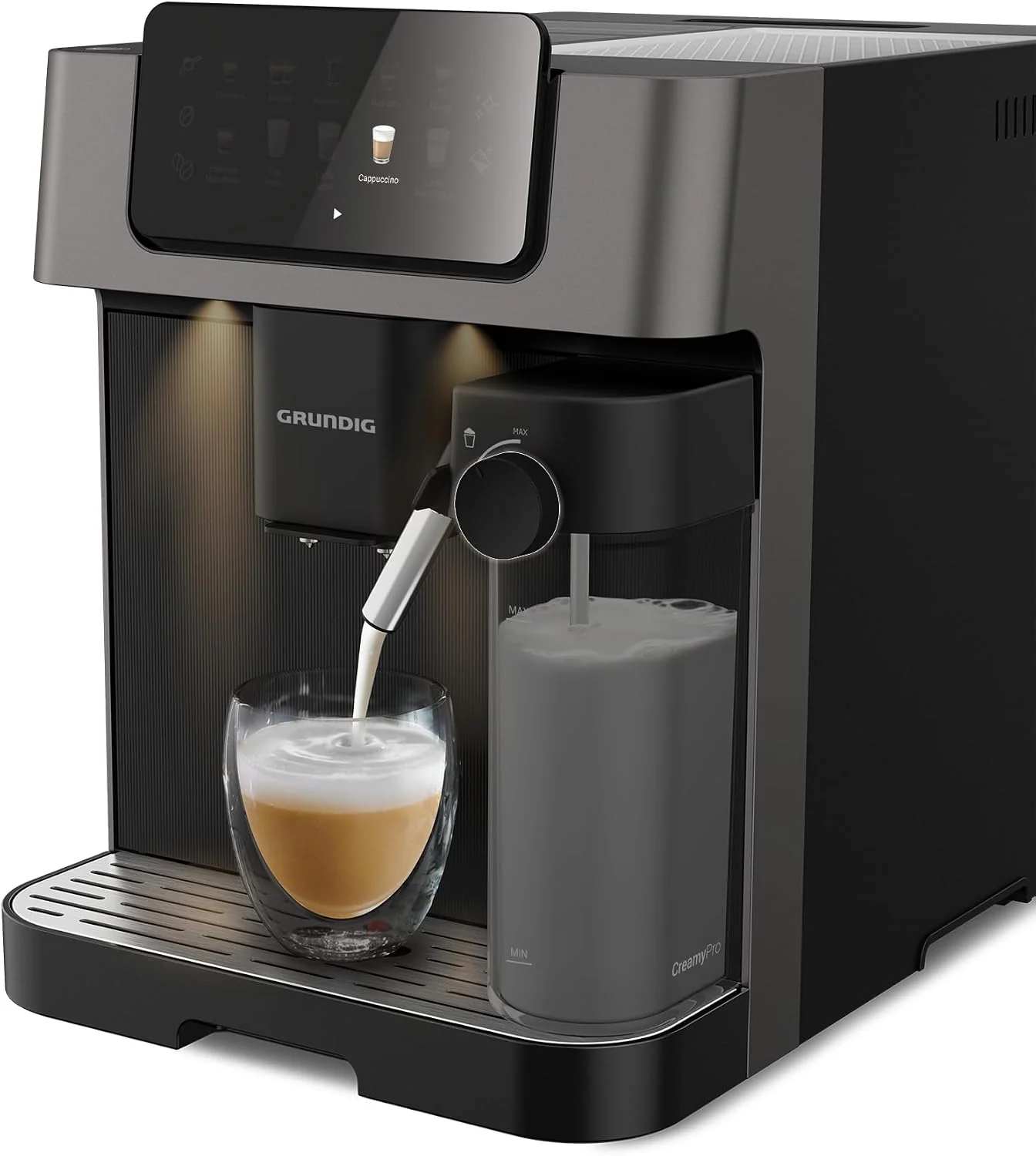 Grundig Kaffeevollautomat, Schwarz, KVA 7230, /Dunkelsilber