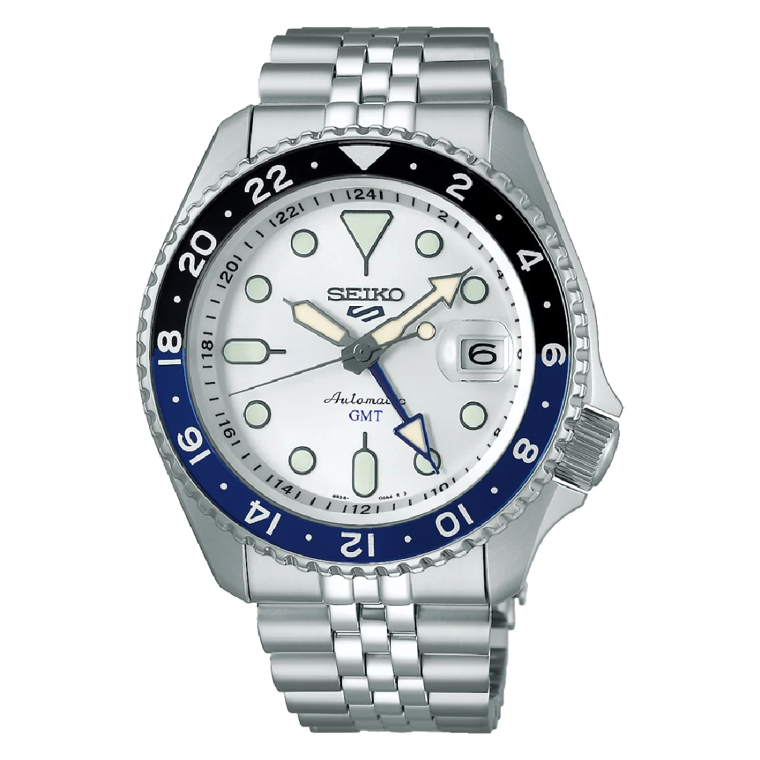 Orologio Seiko 5 sports SSK033K1 GMT automatico bianco e blu
