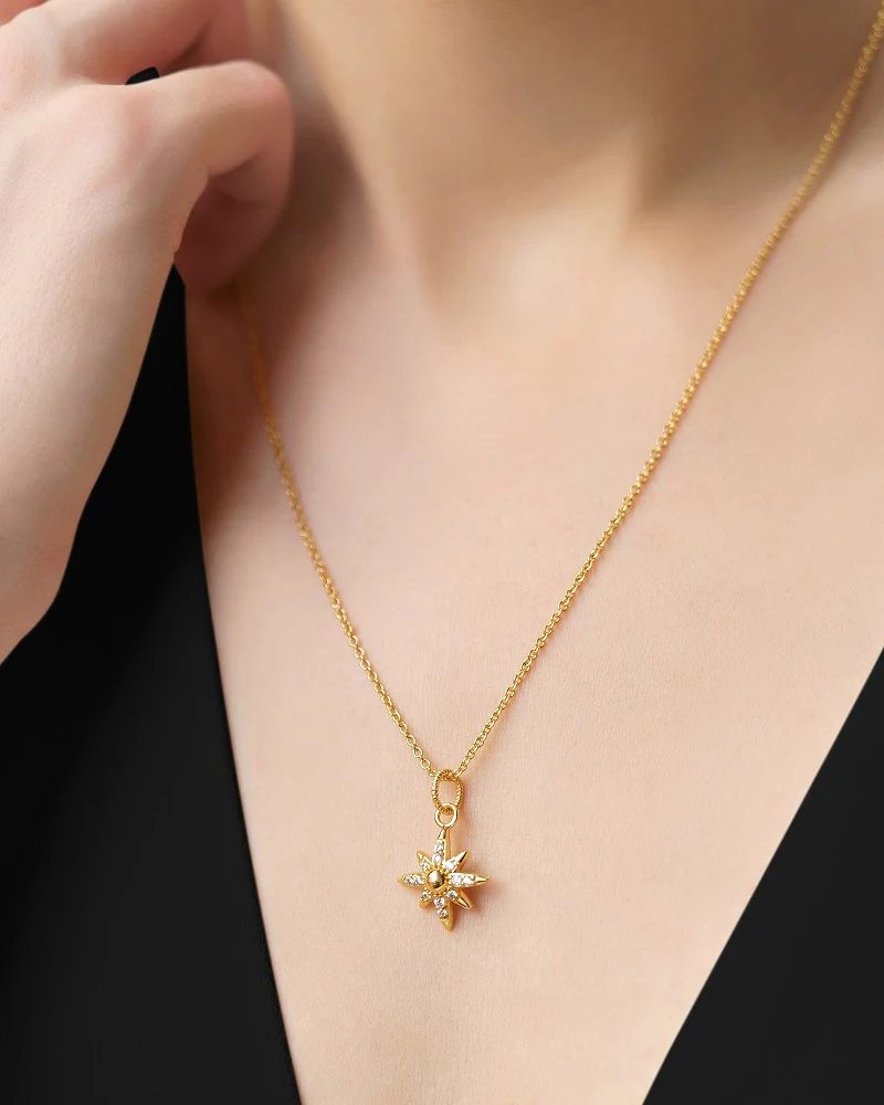 Newbridge Silverware | Amy Huberman Gold Plated Star Pendant With Clear Stones