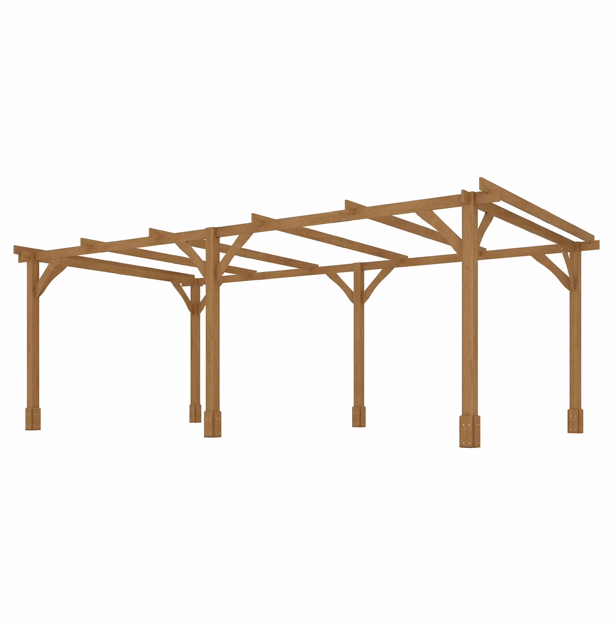 20x10ft Wood Pergola, Outdoor Gazebo Grape Trellis - Dark Brown