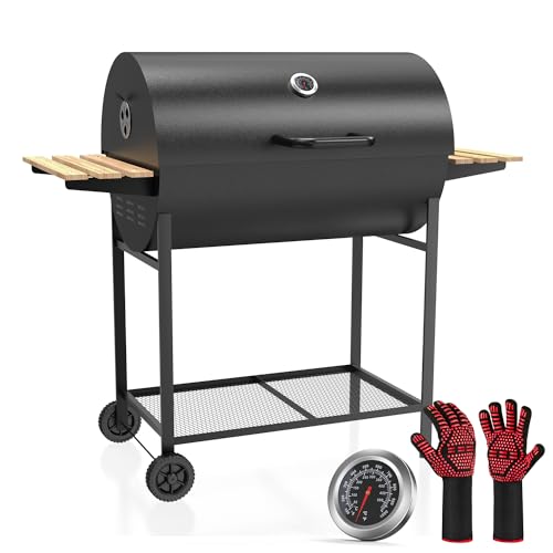 Carro XXL per grigliate, affumicatore per barbecue, barbecue a carbone con coperchio, griglia camino per barbecue a carbone, forno ahumador e accessori per barbecue, con guanti da barbecue : Amazon.it: Giardino e giardinaggio