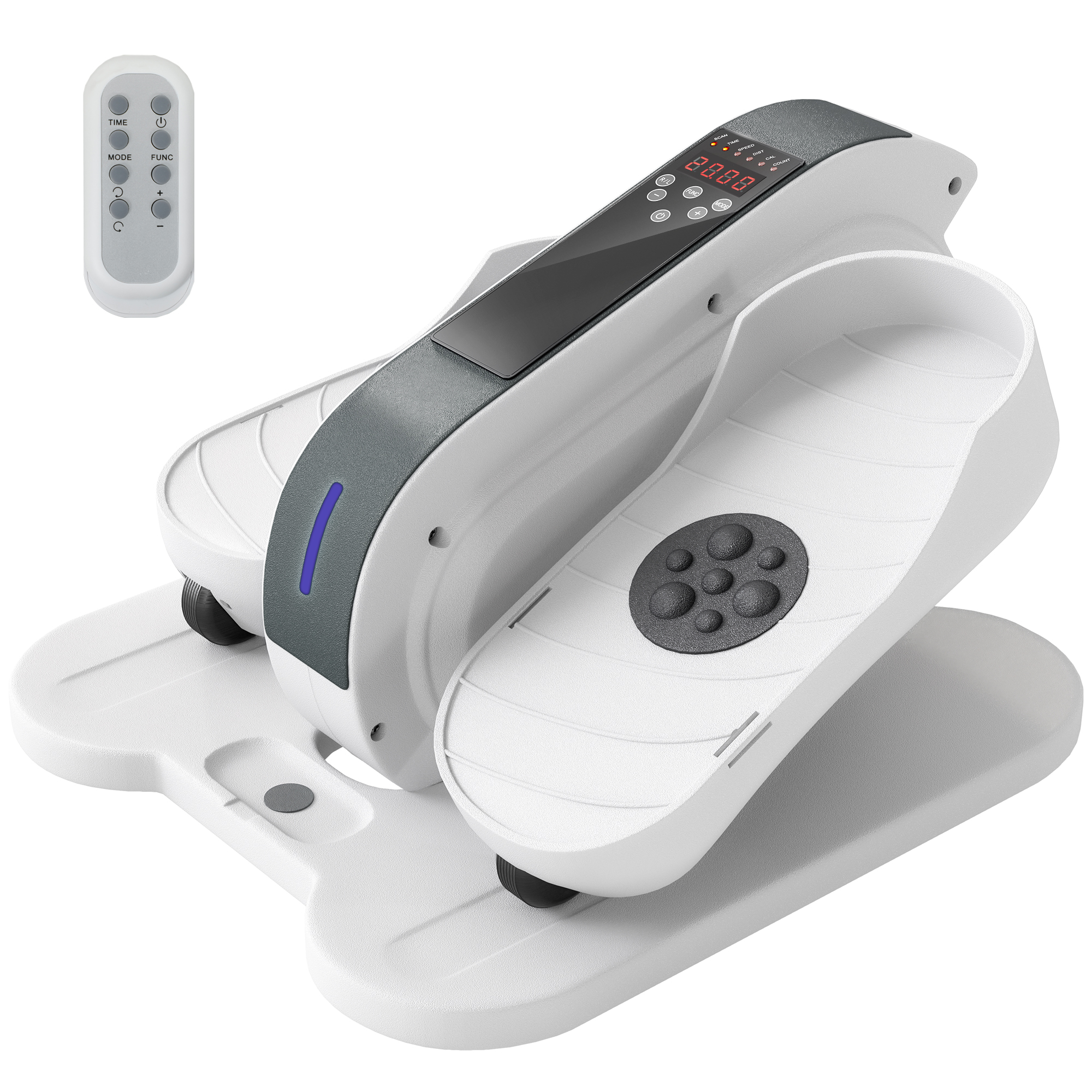 SPORTNOW Sitzpedaltrainer, Mini-Ellipsen-Trainer mit LCD-Monitor, Fernbedienung, 10 einstellbare Geschwindigkeitsstufen, Weiß