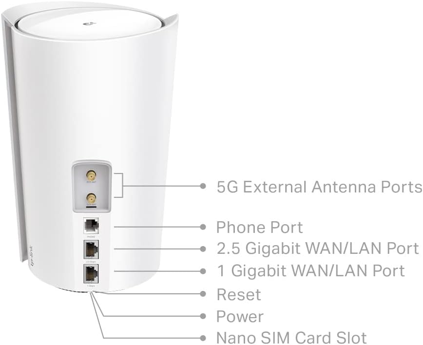 TP-Link [Nuovo] Deco X80-5G(1-Pack) Router 5G Mesh Wi-Fi 6, Dual Band AX6000Mbps, 5G Ultraveloce con velocità Fino a 5,0 Gbps, Porta WAN/LAN da 2,5 Gbps, Porta del Telefono, Volte, Alexa