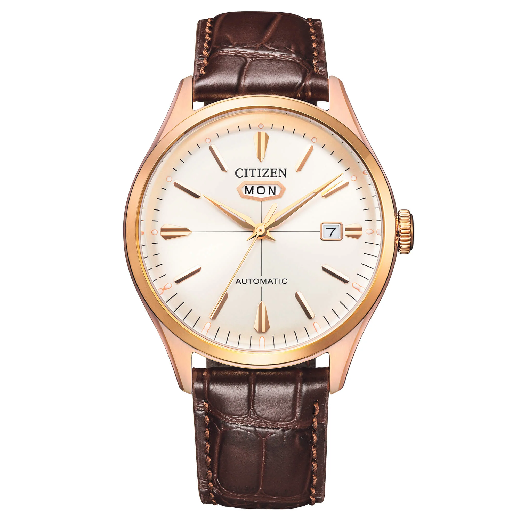 Orologio Citizen NH8393-05A automatico C7 Day-Date beige dorato rosa