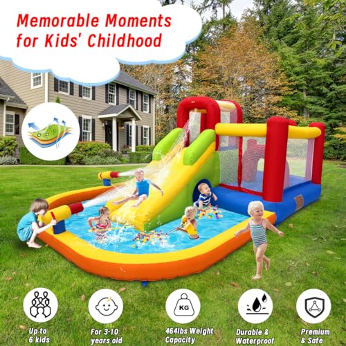 Ballsea Castello gonfiabile con ventola, materiale di alta qualità, certificato di sicurezza, uso umido e asciutto, ideale per interni, esterni, compleanni e feste in famiglia : Amazon.it: Giochi e giocattoli