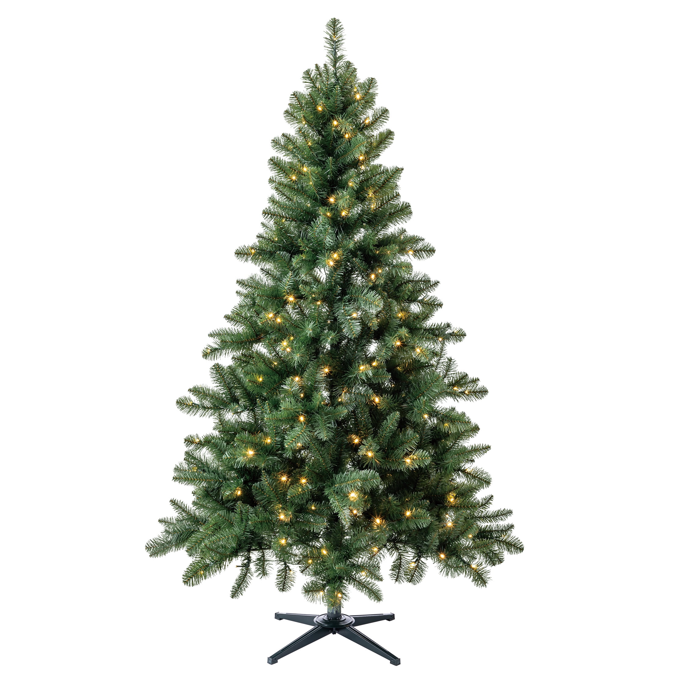 Holiday Time 6.5&prime; Windham Spruce Artificial Christmas Tree, Pre Lit with Clear LED Lights, 936 Tips, Green