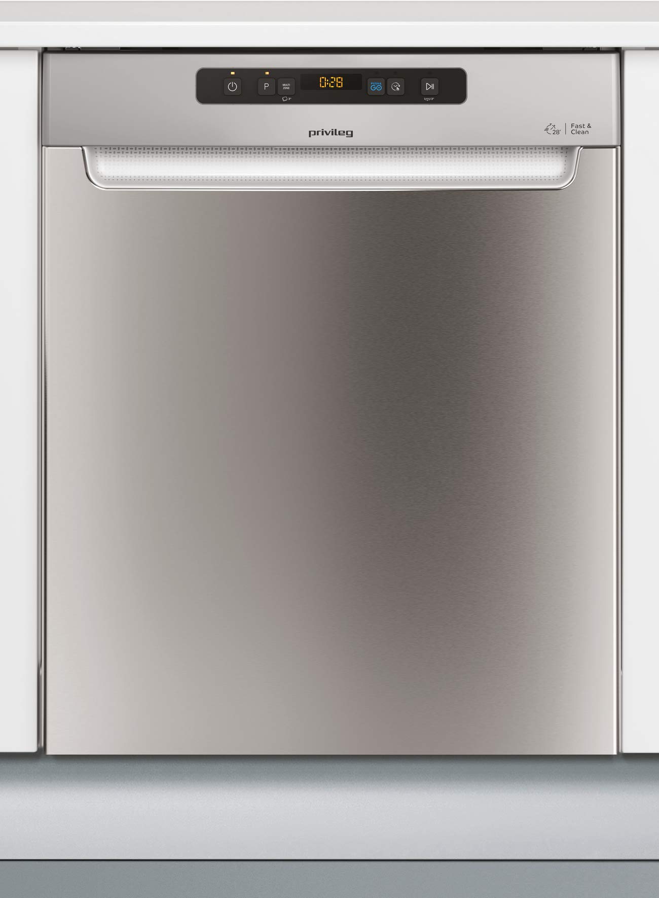 Unterbau-Geschirrspüler 60 cm 14 Maßgedecke Energieeffizienzklasse D Fast&Clean 28 Min Auto Door Push&Go Besteckschublade Multizone