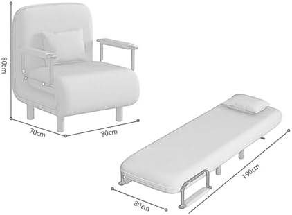 Letto per ospiti pieghevole per adulti, in tessuto di cotone e lino, spugna ad alta resilienza, multi-velocità regolabile, letto da viaggio portatile per casa, campeggio, vacanze (grigio, 100 cm)