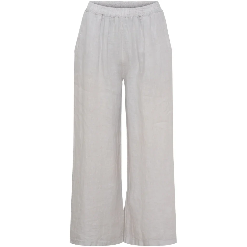 Latte Linen Trousers with Pockets by Marta Du Chateau