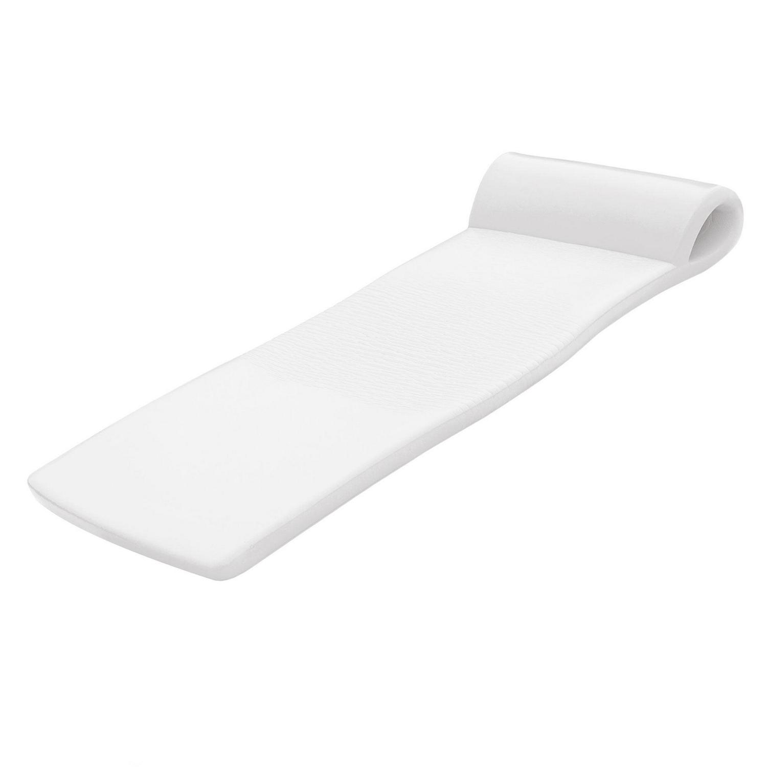 TRC Recreation Sunsation 1.75′′ Foam Pool Lounge Float, White, with Headrest & Waterproof Coating