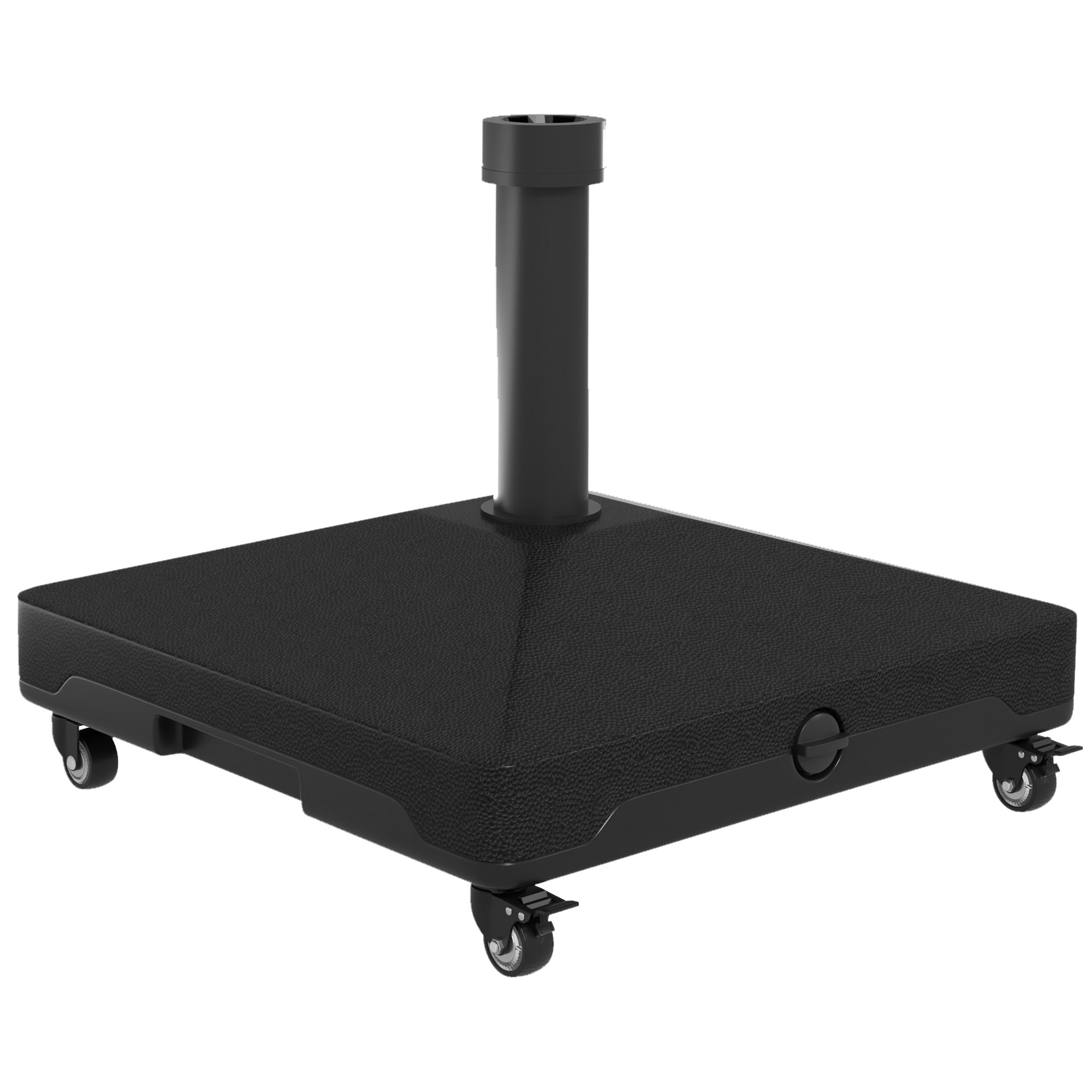 Outsunny Sonnenschirmständer bis  21kg befüllbar Schirmständer mit Rollen, Quadratisch Schirmhalter für Sonnenschirm 24-38mm