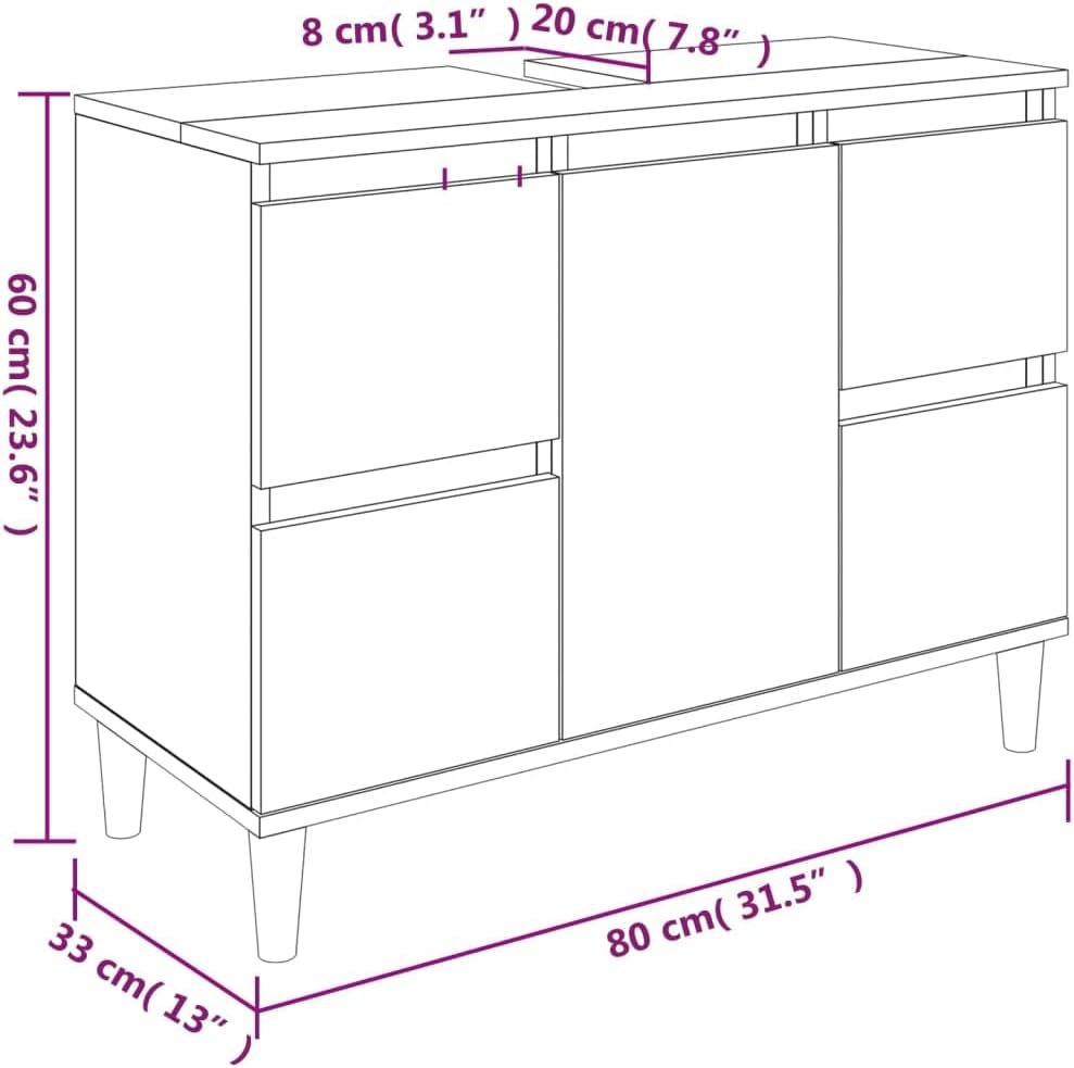 vidaXL Badmöbel Set 3-TLG., Badschrank Holzbeine, Badezimmer Unterschrank Hochschrank Midischrank, Badezimmermöbel, Weiß Holzwerkstoff