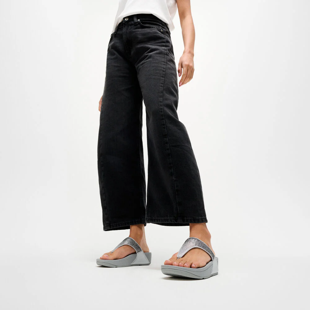 FitFlop Lulu Ombre-Glitzer Silver Zehensteg