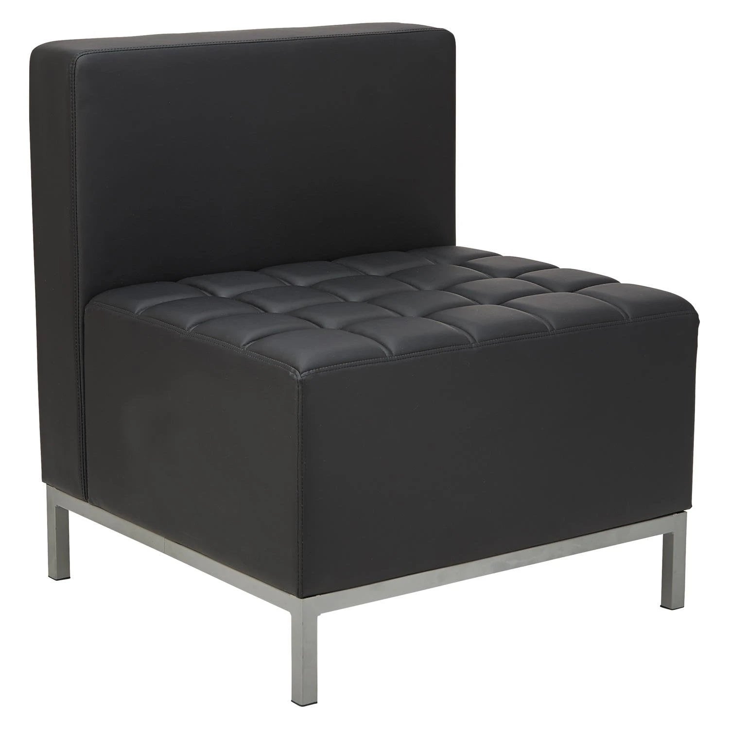 Alera QUB Series Armless L Sectional, Black