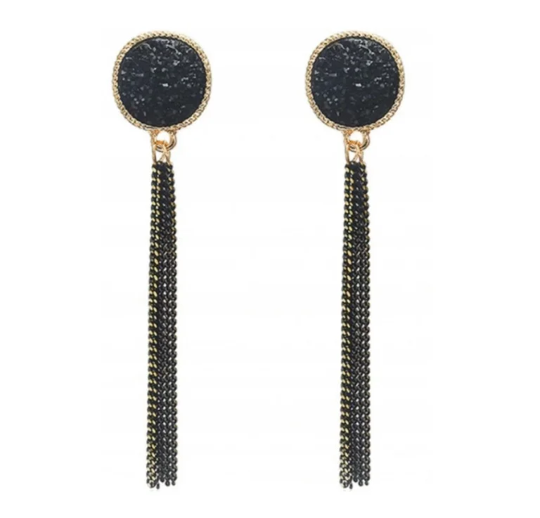 Náušnice Black Tassel Elegance – Eurocharms