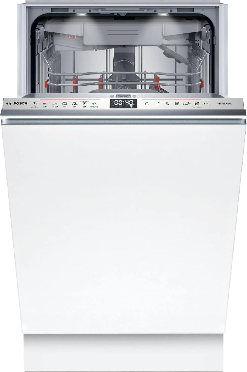 Bosch Geschirrspüler, 10 Maßgedecke, 45 cm, Silber, SPV6EMX09E Serie 6 Vollintegrierter, Smart Start, VarioFlex Korbsystem