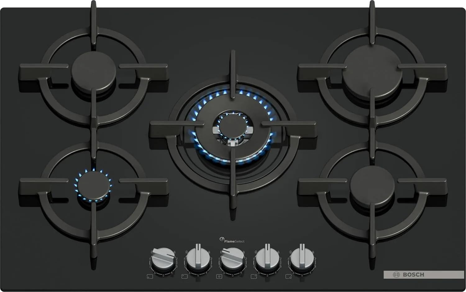 Bosch Piano Cottura Incasso Gasvetro Temper. 5zone 75cm Nero Ppq7a6i15