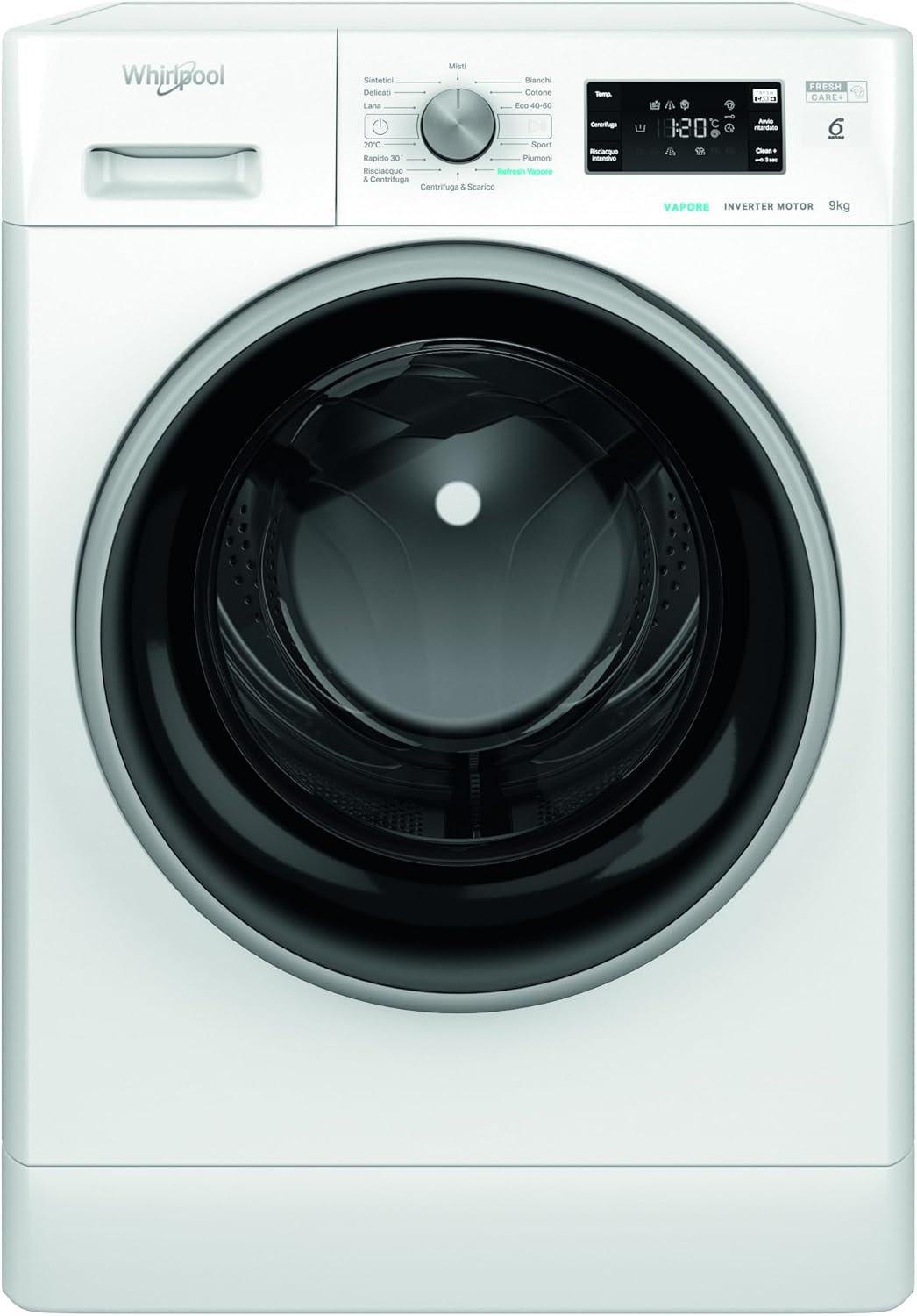 Whirlpool FFB 948 EX BSV IT Lavatrice 9kg Libera Installazione, Carica Frontale, Centrifuga 1400 Giri al Minuto, Larghezza 59.5 cm, Profondità 62.7 cm, Altezza 85 cm, Classe Energetica A