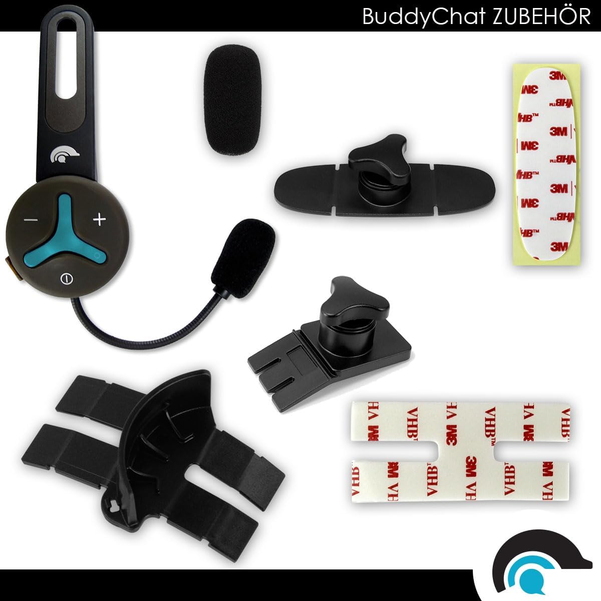 @tec BuddyChat Trio - 3X Bluetooth® Headset-Module für bis zu 3 Personen Gegensprechanlage (Intercom, Freisprechanlage) mit Reichweite bis 1km