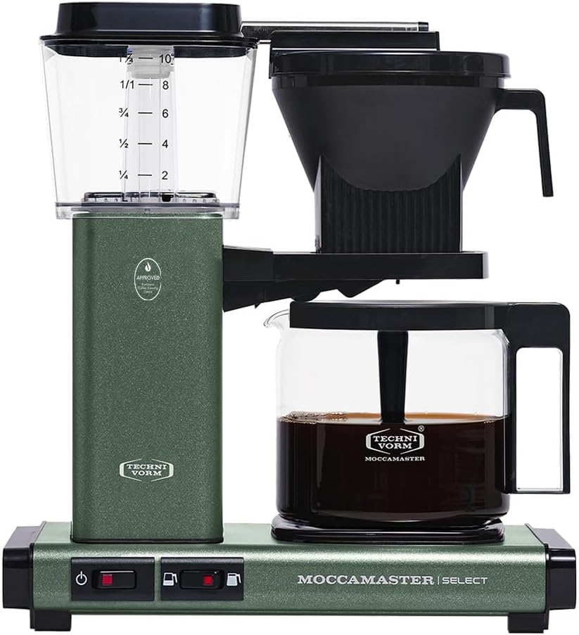 Moccamaster KBG Select, Kaffeemaschine, Retro Kaffeemaschine, Filterkaffee, Off-White, 1.25L