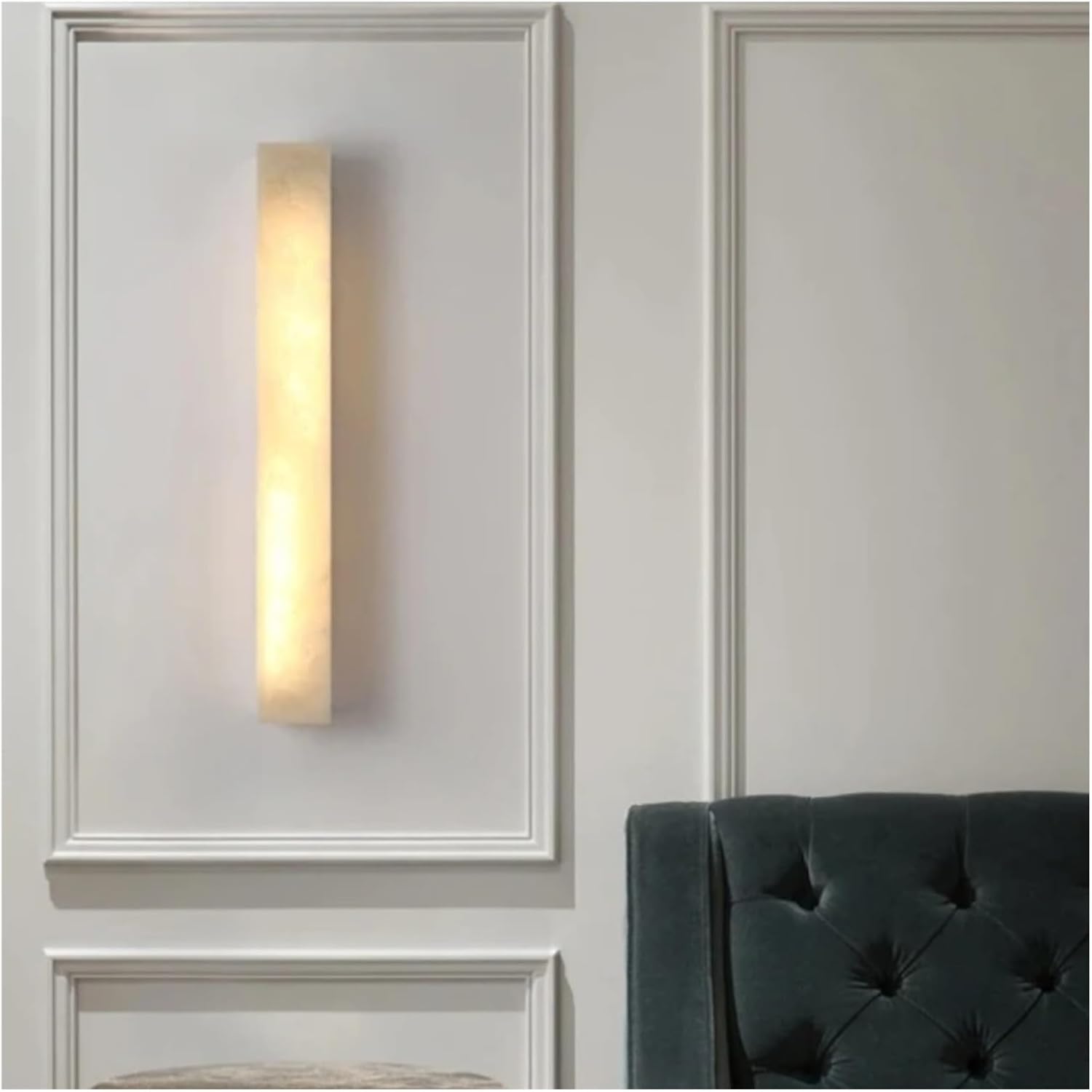 Lange Led-Wandleuchte Aus Marmor Für Wohnzimmer, Flur, Hotelkorridor, Innenbereich, Moderne Led-Wandleuchte Aus Kupfer,L50cm