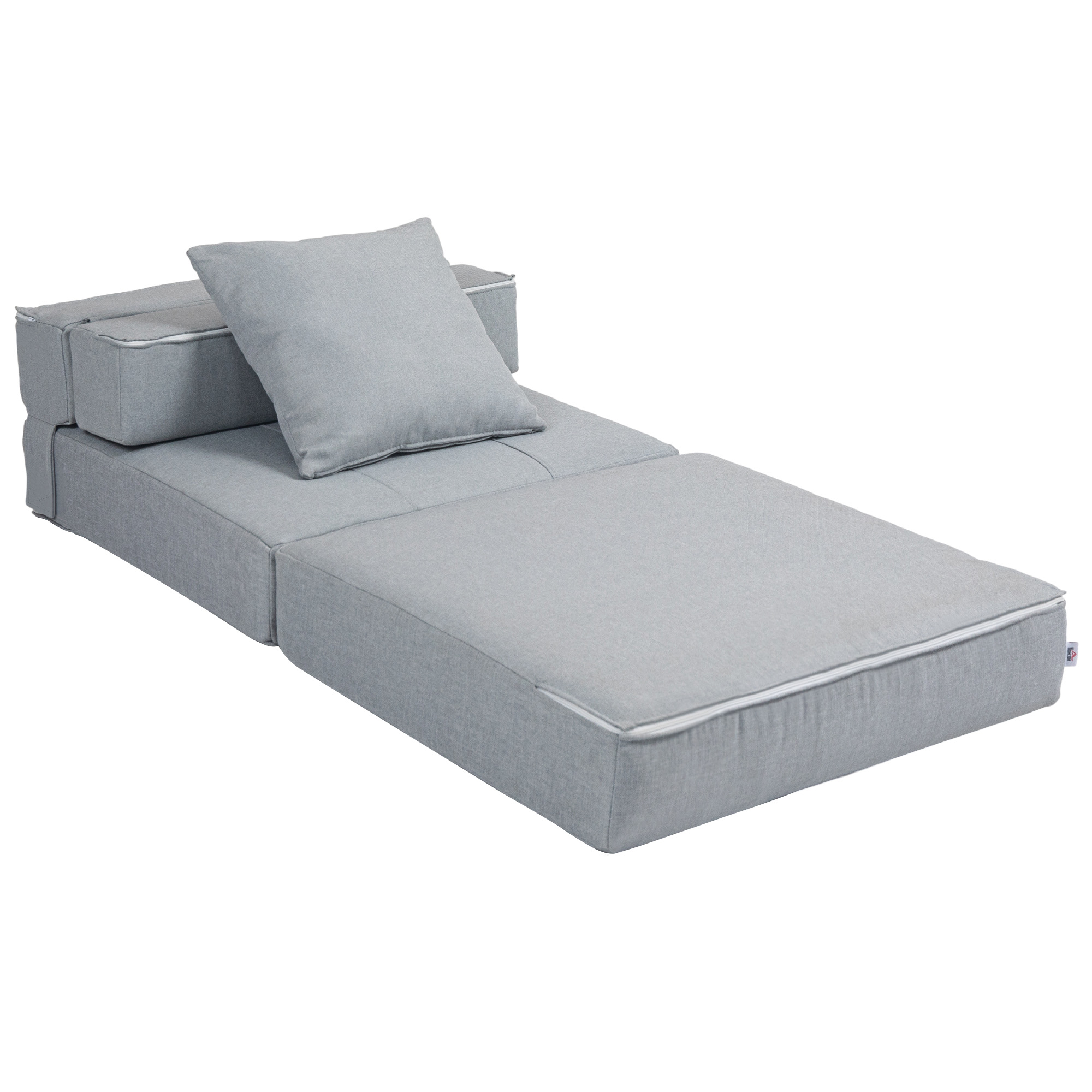 HOMCOM Relaxsessel Liegesessel Sessel mit Bettfunktion, inkl. 1 Kissen, 70 cm x 70 cm x 61 cm, Hellgrau