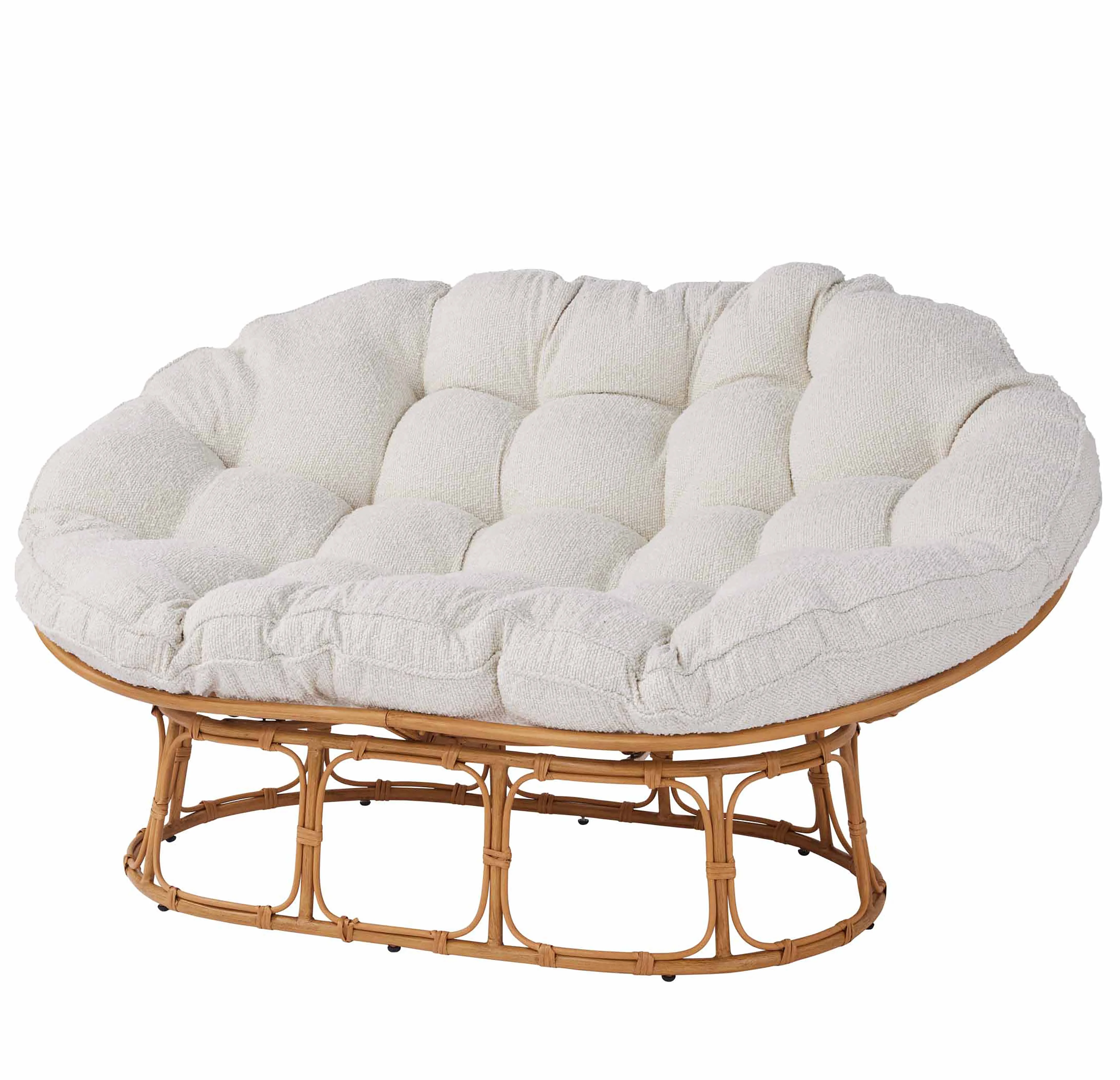 Better Homes & Gardens Double Papasan Accent Chair, Cream Boucle