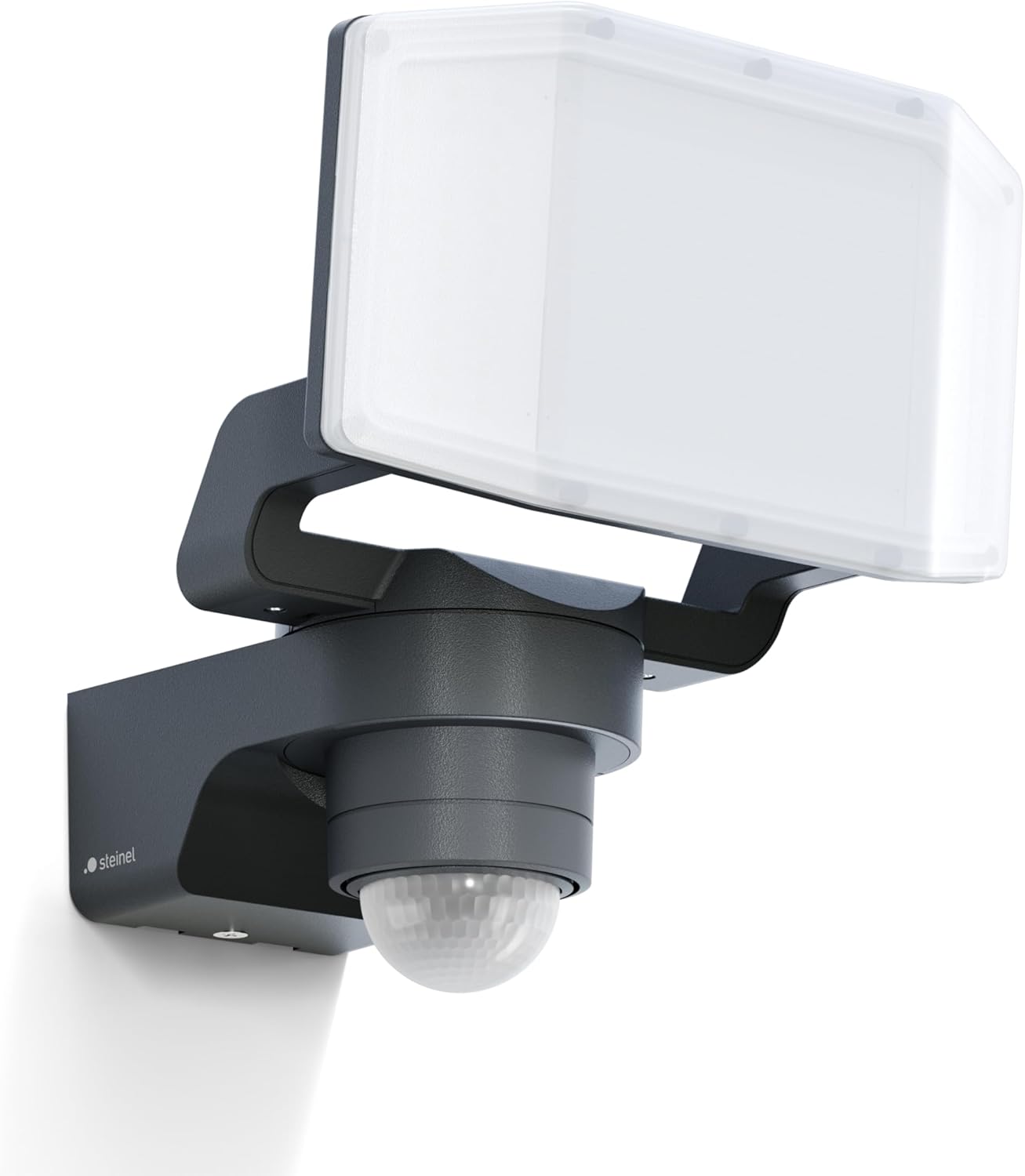 Steinel LED Strahler XLED PRO Expanse S Anthrazit, 240°/12 m Bewegungsmelder, Panorama Flutlicht, LED Panel voll schwenkbar, 14.3 W, 3000K, IP54