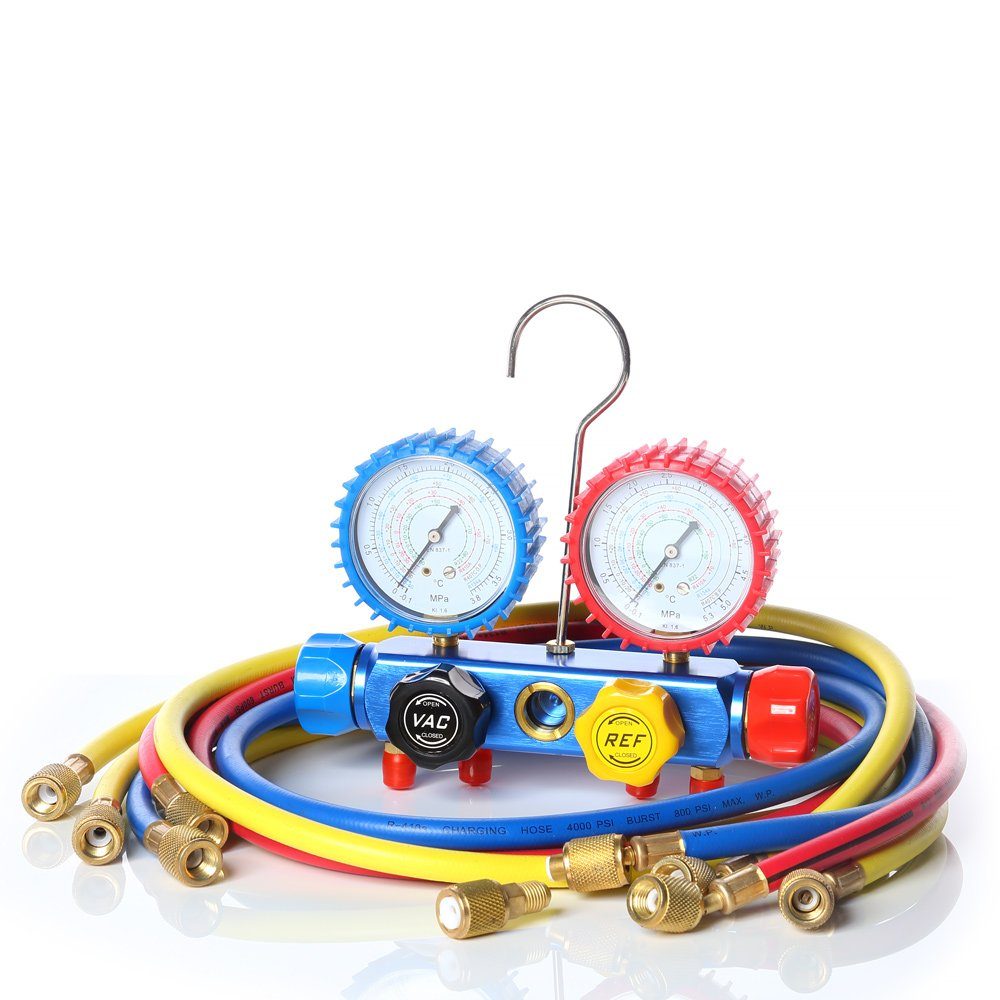 Klimaanlagenschlauch Klima Monteurhilfe 4-Wege R134 R410a R22 R407c KFZ SET 4 Schläuche
