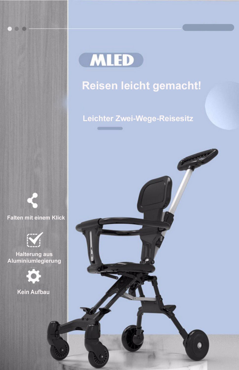 Kinder-Buggy Kinderwagen Baby Buggy ultraleicht und klappbar
