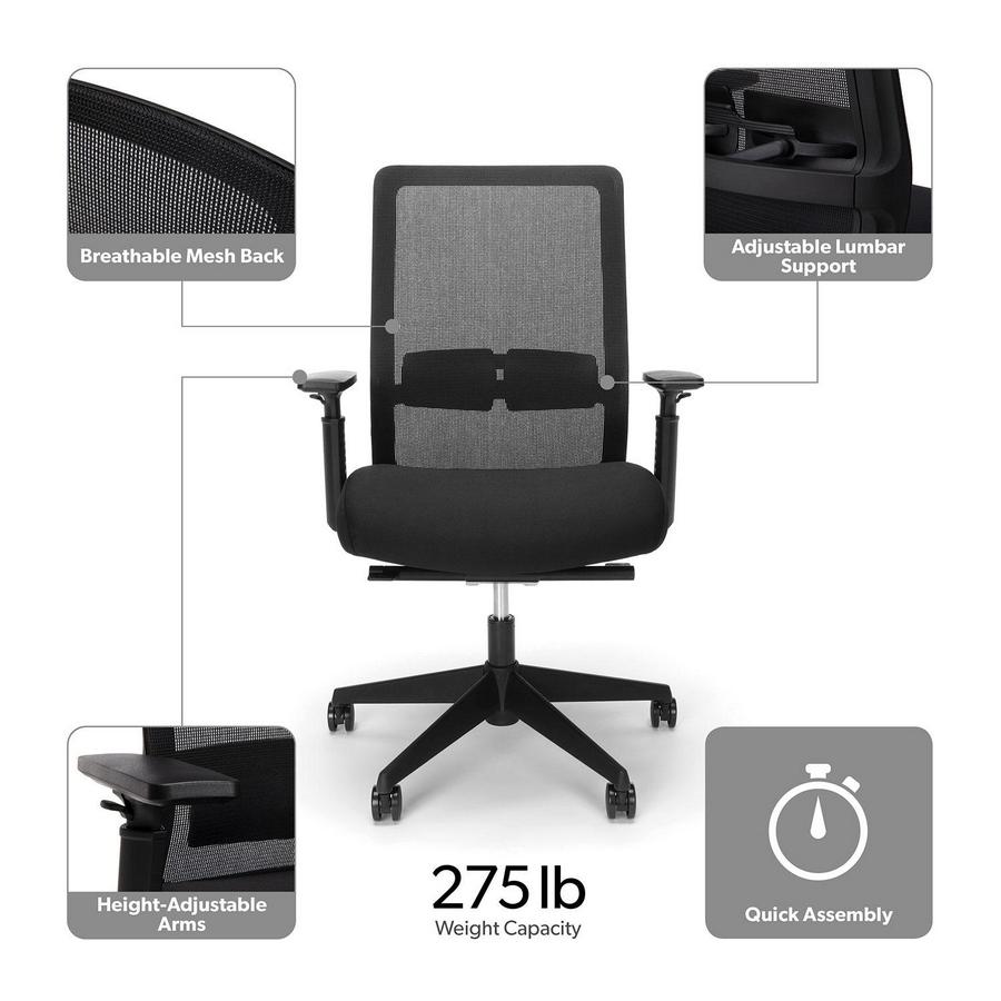 HON Basyx Biometryx Commercial Grade Task Chair, Office Chair, Choose a Color (BSX155)