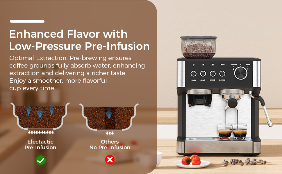 Enhanced Flavor with Low-Pressure Pre-Infusion