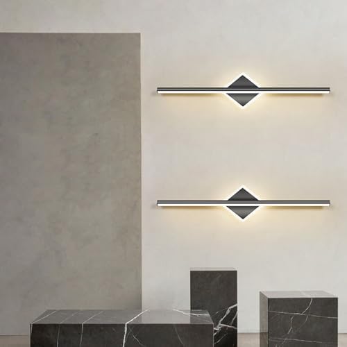 LED-Badezimmerleuchte mit schwarzer Spiegelleuchte, lineare Wandleuchte, Innenbeleuchtung, moderne Badlampen, lange Lichtstreifen für Ankleidezimmer, Schlafzimmer, Waschraum