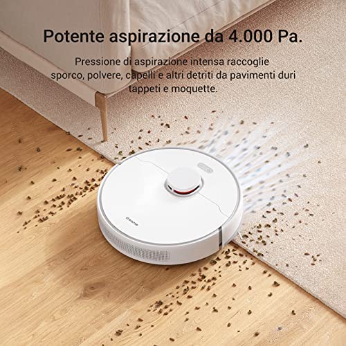 dreame D10 Plus Robot Aspirapolvere Lavapavimenti con Svuotamento Automatico Polvere, Navigazione LiDAR Rilevamento Ostacoli, Aspirazione 4000Pa Tappeti Peli Animali, Autonomia 170min, WiFi/Alexa/APP : Casa e cucina