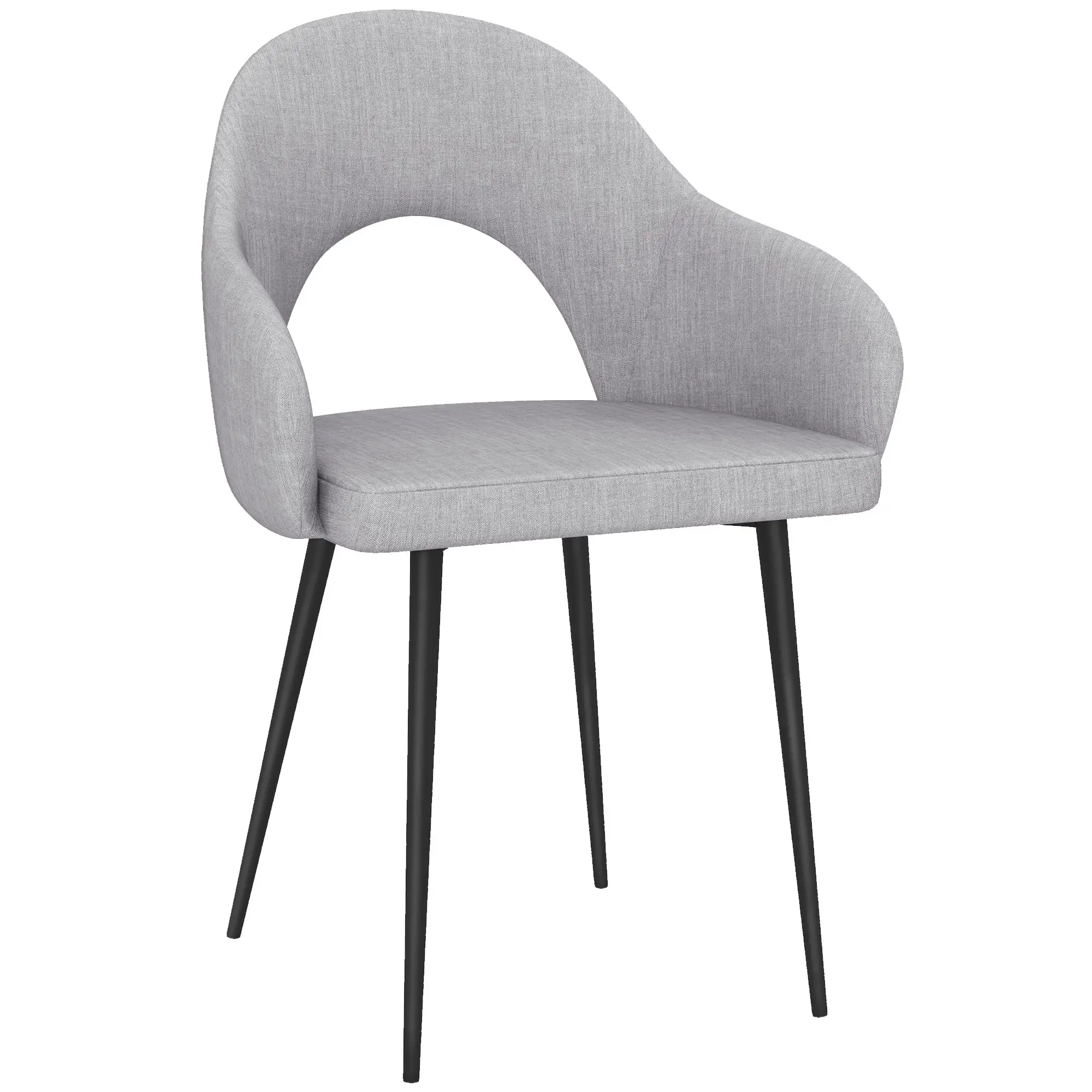 HOMCOM Polsterstuhl Relaxsessel ergonomische Lehne Leinen Grau