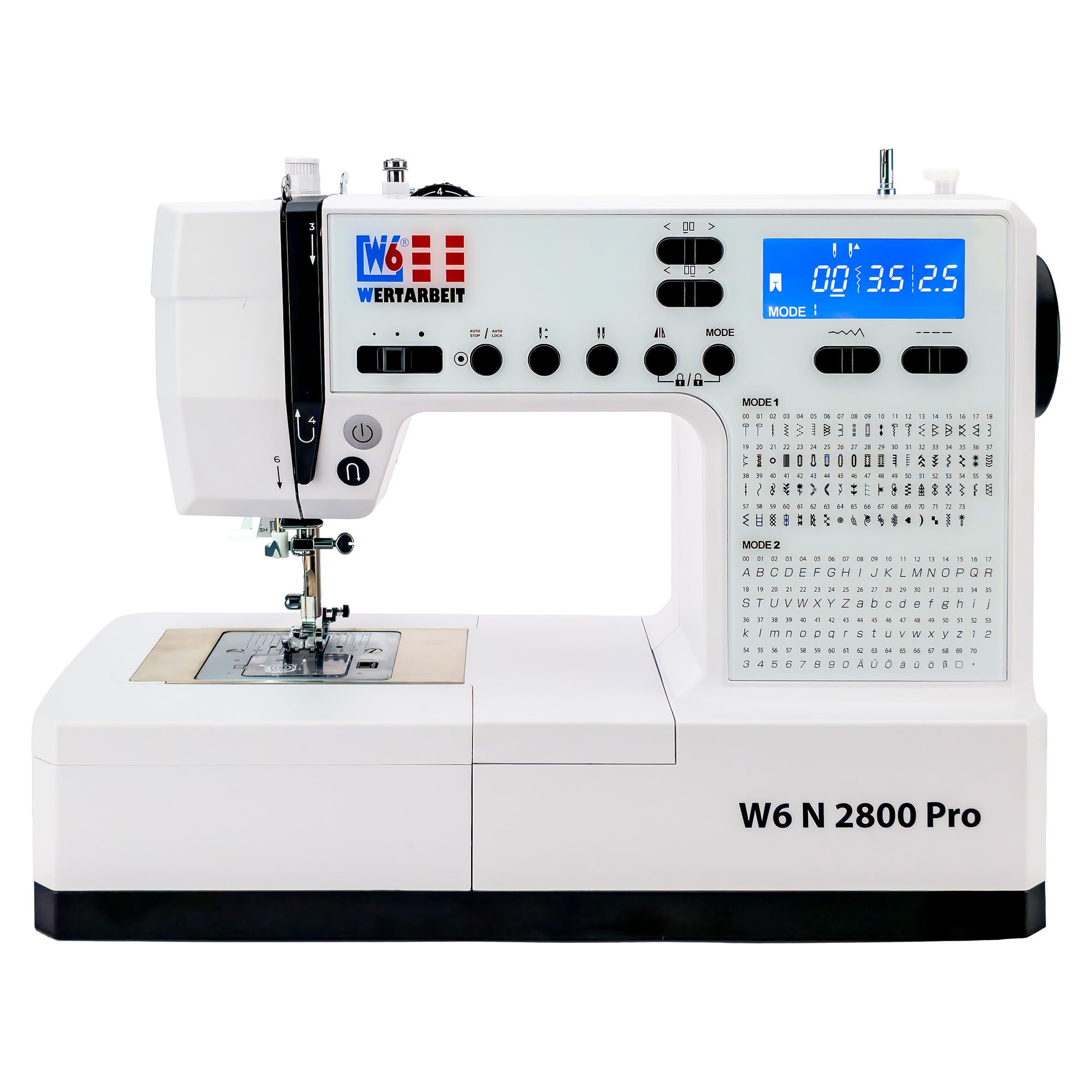 Freiarm-Computer-Nähmaschine N 2800 Pro mit 143 Programmen und Alphabet, LCD-Display, Start/Stopp-Taste sowie Knopflöchern