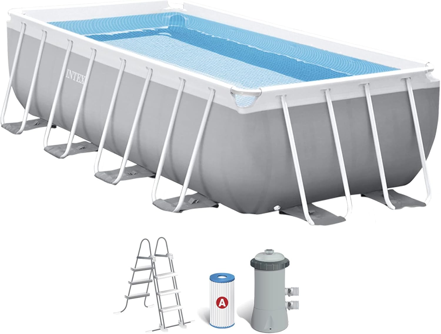 INTEX 55211 - Piscina elevada Rectangular Prism Frame con depuradora