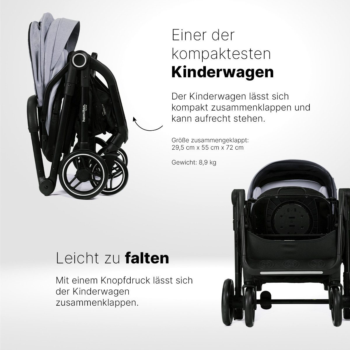 Kombi-Kinderwagen Kinderwagen T1 – Premium Buggy mit MagicFold™ - 360Grad drehbar