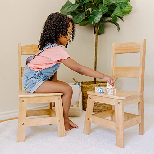 Melissa & Doug 18789 Coppia di sedie in Legno Naturale, Multicolore, da Bambini : Casa e cucina