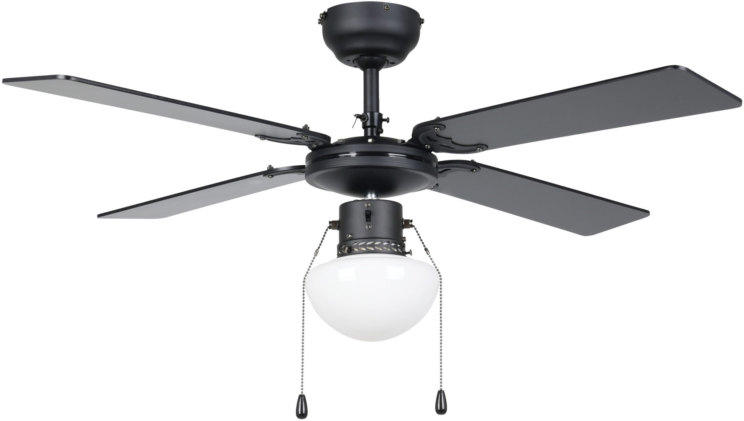 LED Deckenleuchte FORTALEZA Ventilator & Licht - Stahl - E27 - 1X60W - IP20