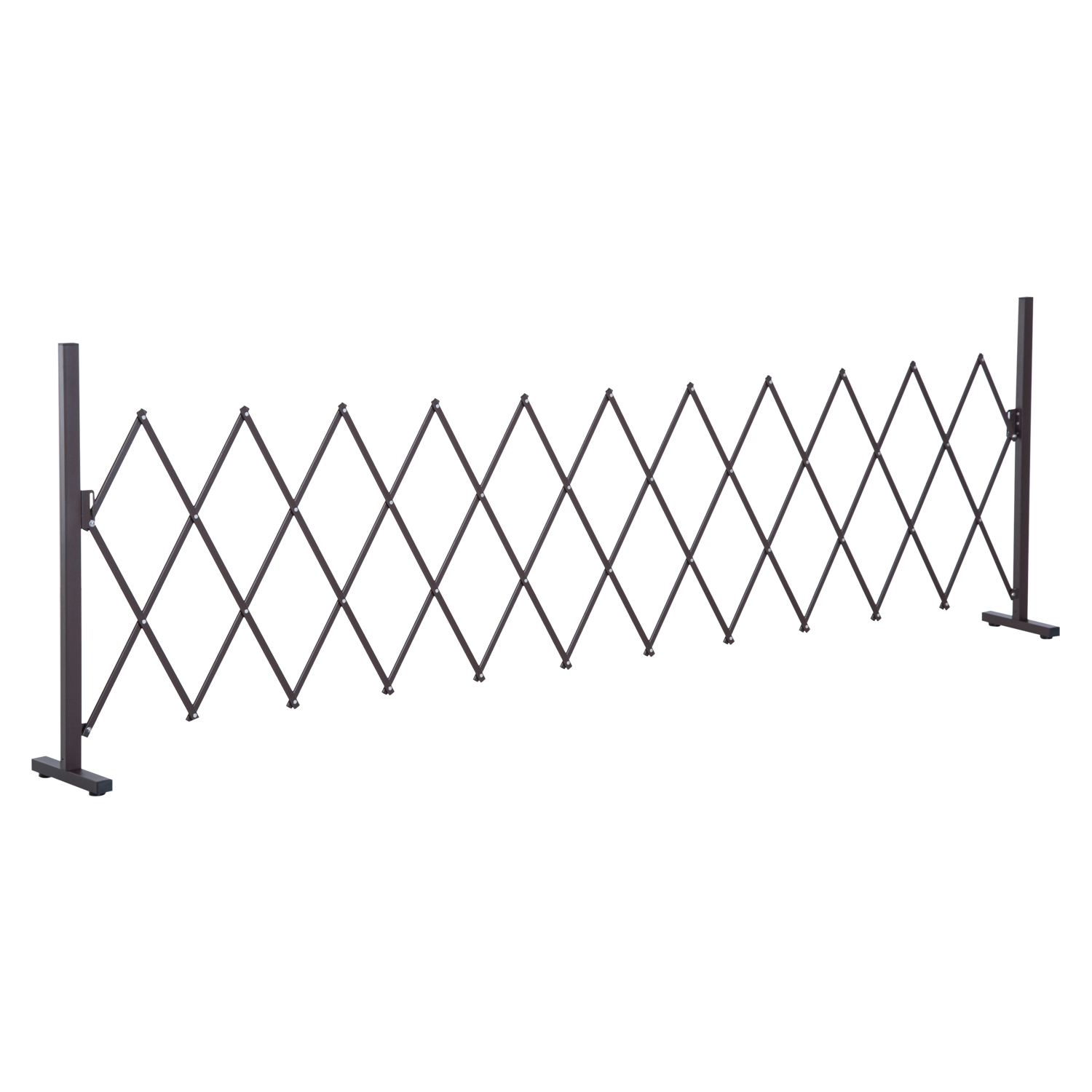 Outsunny Scherengitter Absperrgitter Scherensperre ausziehbar 35-300cm Garten Alu Braun H103,5cm