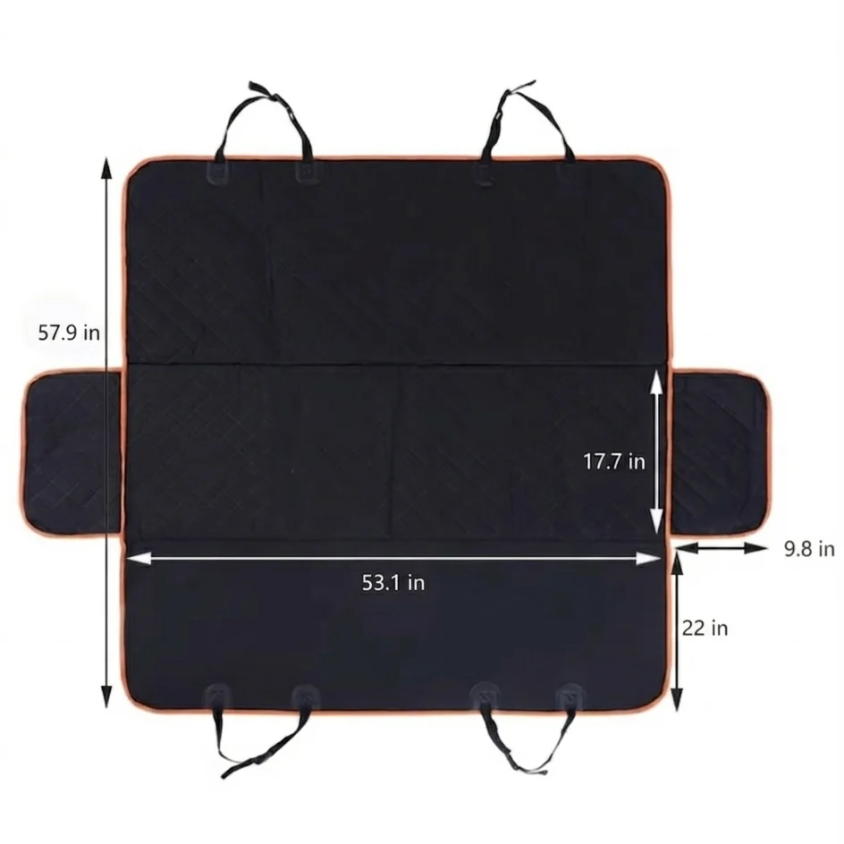 5-Layer Waterproof Dog Car Seat Cover �C Hammock Mode, Side Flaps & Seatbelt Openings