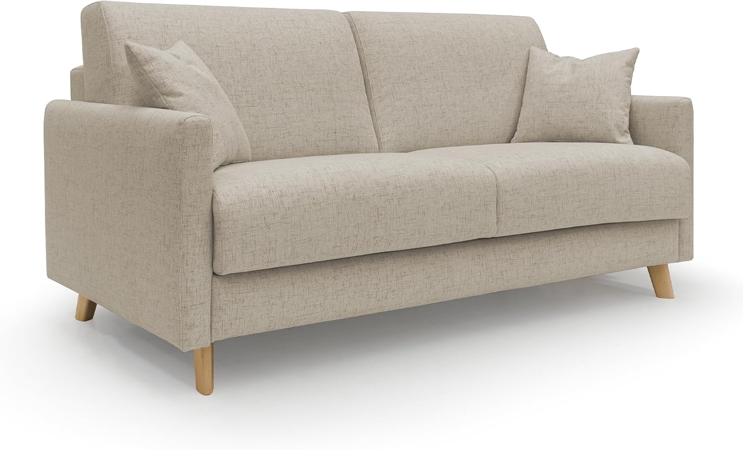 Divani.Store Edgar Bettsofa, 200 cm (Mat 160 x 197), Stoff, Beige