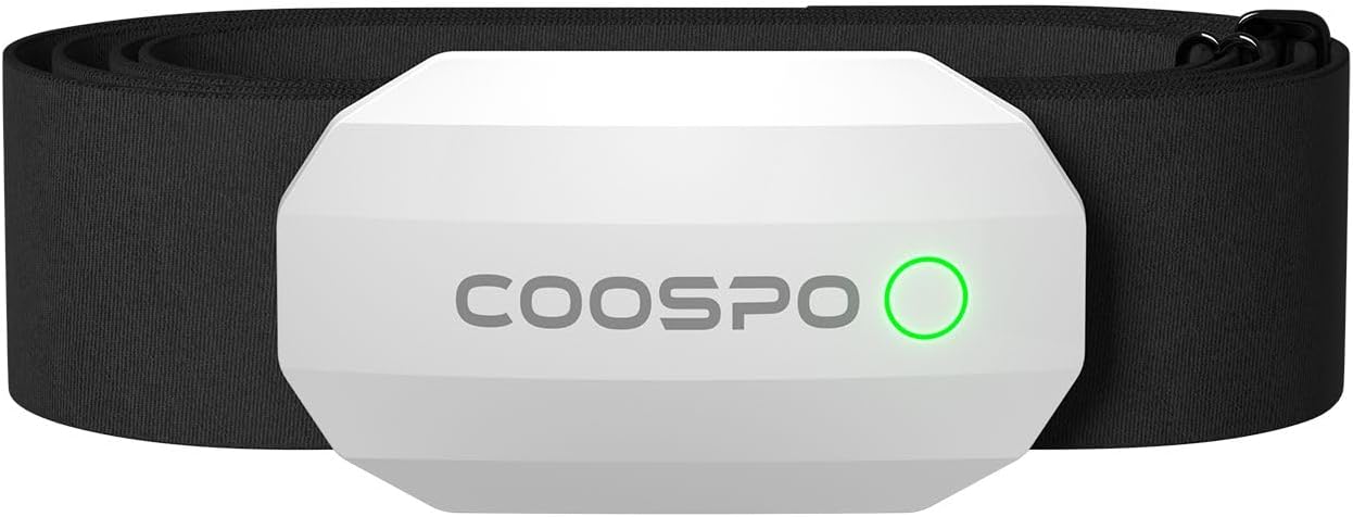 COOSPO H808S Fascia Cardio Cardiofrequenzimetro Fascia Toracica Bluetooth/ANT+, Sensore di Frequenza Cardiaca Impermeabile IP67 Compatibile con CoospoRide/wahoo fitness/strava/Pulsoid